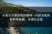 从每日大赛到规则解释—内部流程拆解更有依据，关键在这里